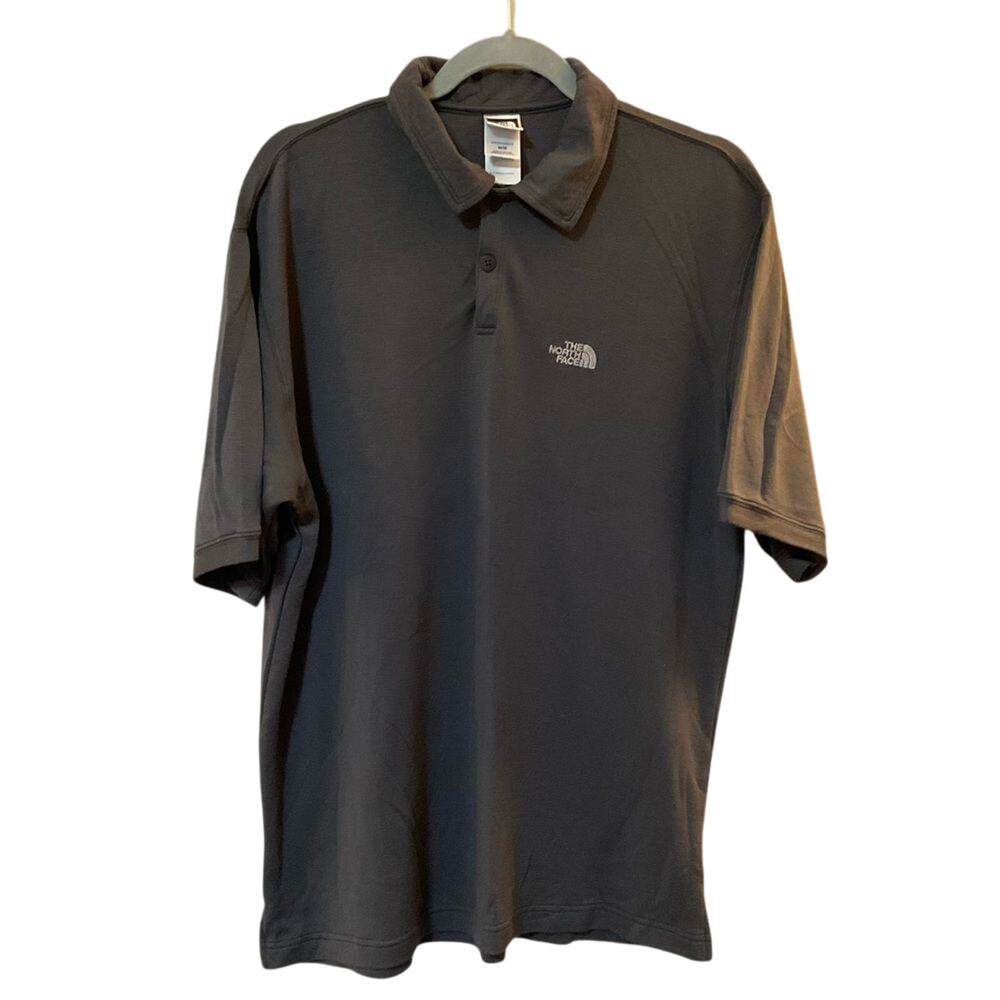 The North Face Men's Size M Gray Short Sleeve Polo Shirt Modal Blend Casual